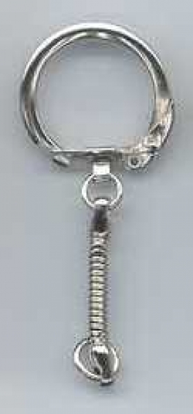 Schlüsselanhänger rund mit Kette silber